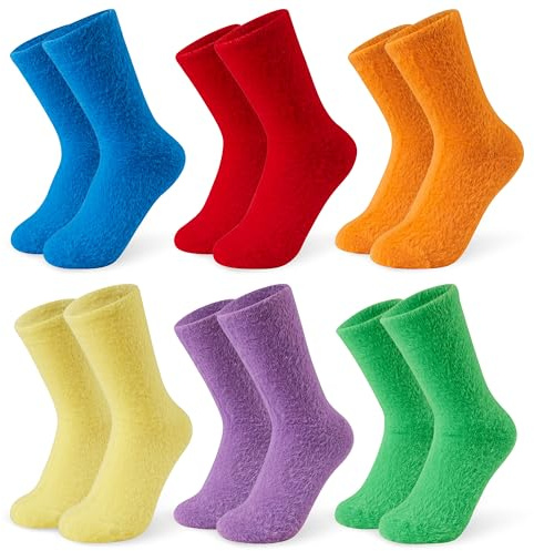 CityComfort Calze Donna Invernali al Polpaccio - Pacco Da 5/6 Calzettoni Donna Colorati di Pile Morbidi e Caldi Taglia Unica 37-41 (Arcobaleno)