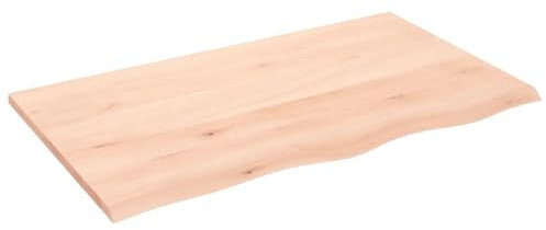 vidaXL Tischplatte, Schreibtischplatte mit Naturkante, Holztischplatte für Esstische Couchtische, Esstischplatte Couchtischplatte DIY Platte, Massivholz Eiche Unbehandelt