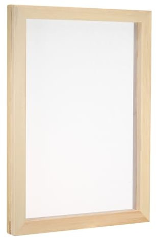 PATIKIL 13.4x9.8 A4 Hölzerne Papier Herstellung Bildschirm Form Papiermacher Schimmel Deckle Drucken Rahmen für Heimwerker Papier Handwerk Gerät Getrocknete Blume Handarbeit Naturfarbe