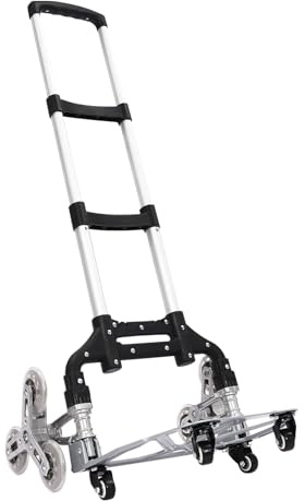 säckkärra, vikbar, 70 kg/35 kg, transportkärra med elastiskt rep, justerbar höjd på dragstången, för trappor, betong, asfalt, grus, grus, gräs