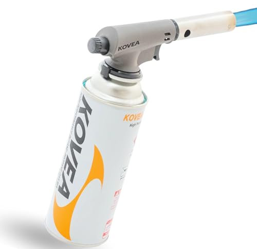KOVEA Bruciatore FIRE Z – Cannello a Gas Professionale Extra Forte con +1500 °C, Accensione Piezoelettrica e Installazione Brevettata – Bruciatore Bunsen Cucina per Interni ed Esterni