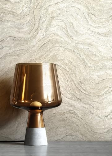 Newroom Tapete Greige Vlies Marmoroptik - Luxus Marmor Steinoptik 3D für Wohnzimmer Schlafzimmer