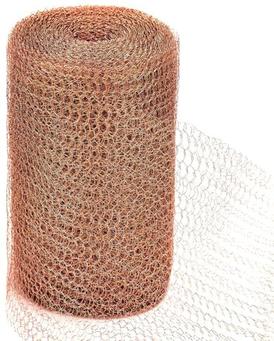 Copper Mesh Slug Repellent, 20 Feet Fine Pure Copper Wire Mesh Roll for Rodent Pest Control, Mouse & Rat Proof Snail Deterrent Barrier Tape for Garden Bat Insect
