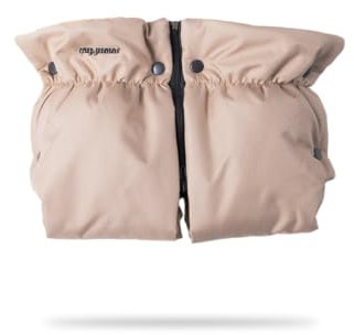 my junior® ThermoWool Handmuff 100% Schurwolle, reflektierend, wasserabweisend (Naptime Latte)
