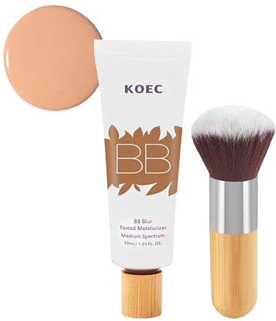 BB Tinted Moisturiser SPF 30, BB Cream Tint Hydrating Moisturising Skin Enhancer, Tinted Moisturizing Cream, Hydrating & Brightening Foundation For All-Day, Semi-Matte Finish, Medium Coverage