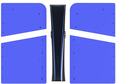 Translucent Faceplate for PS5 Pro, Front Cover Back Cover Face Plate, Dustproof Case Replacement Plate, Only for Digital Edition (Translucent Blue)
