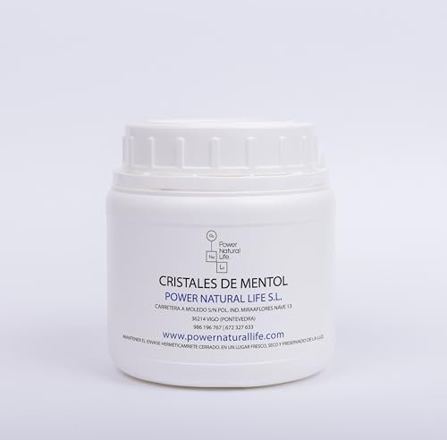 Cristales de Mentol Power natural Life | 100% Pura Menta Natural | Cristales para Sauna y Bienestar | Envase de 250 gr