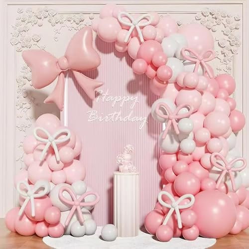 152Pcs Pink Balloon Arch Kit, Pink and White Balloons Garland Arch Kit, Pinks Party Decorations for Wedding, Baby Shower, Birthday, Anniversary, Festival Party Decor