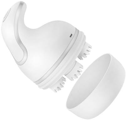 VALICLUD 1 Pièce Masseur de Tête Multifonction USB avec Brosse de Remplacement Appareil de Massage Cranien et Cervical Perle Blanche Pratique et Rechargeable