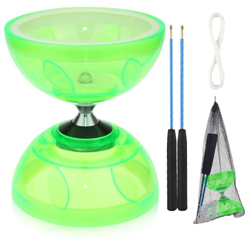 SGZIOO Diabolo avec roulement à billes triple roulement à billes - Kit de roulement à billes de rechange de 10 m et tige - Jonglier diabolo pour débutants, adultes et enfants