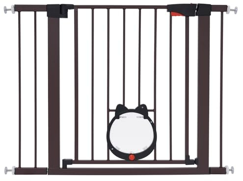 Griglia per cani e gatti, regolabile in altezza (29,9 – 40,55 pollici), senza foratura, girevole a 180°, ABS e acciaio, chiusura di sicurezza (bianco)