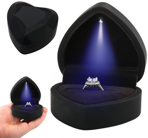 Ring Box with LED Light for Valentine’s Day Mother’s Day Jewellery Gift