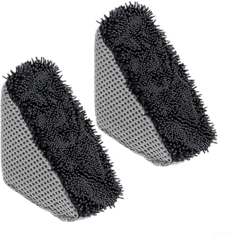 Zilimontt Aplicador triangular de esponja de limpieza de neumáticos para encerar, pulir y detallar el coche, juego de 2 cepillos de espuma reutilizables de alta densidad con parte superior