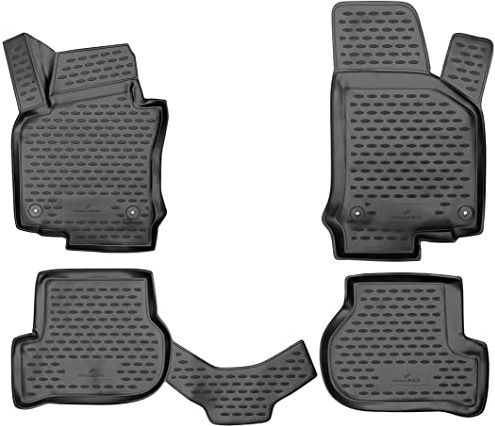 WALSER XTR Gummi Fussmatten Auto für VW Golf 6 10/2008-12/2014, Golf 6 Variant 07/2009-07/2014, 100% passgenaue Auto Fußmatten, robuste Universal Fußmatte Auto, Gummimatten Auto