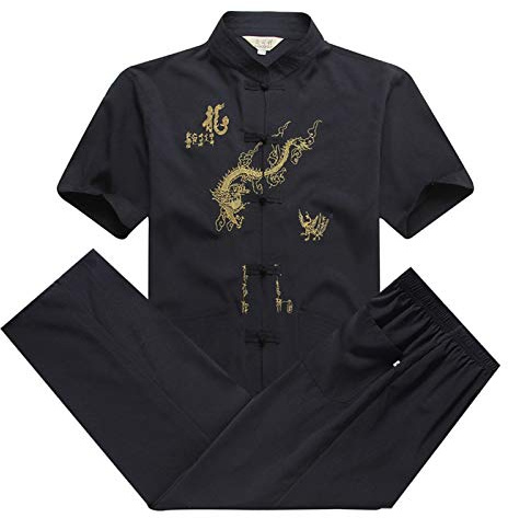 Chinese Clothing Tang Suit - Traditional China Ancient Costume Martial Arts Tangzhuang Kung Fu Long Sleeve/Short Sleeve Jacket Suits Shirt Outfit Uniform for Men