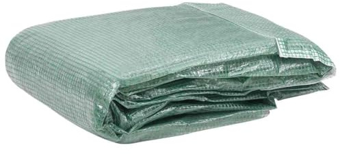 vidaXL Gewächshaus Ersatzabdeckung Abdeckplane Gewächshausfolie Ersatzfolie Gitterplane Treibhaus Tomatenhaus (4m²) 200x200x200cm Grün