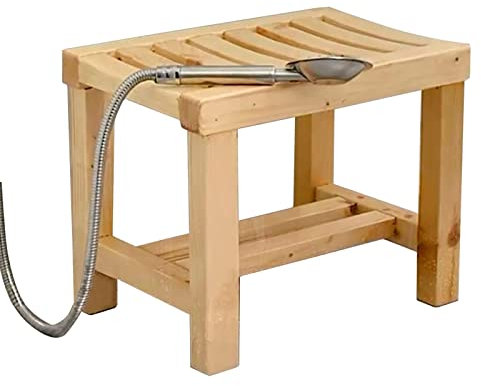 SBTXHJWCGLD Holz-Badezimmerhocker Duschbank Badestuhl Duschbank Badbank wasserdichte rutschfeste Badewanne Badewannensitz Fußstütze Kleiner Innen-Außen-Patio Gartenhof, Heavy Duty
