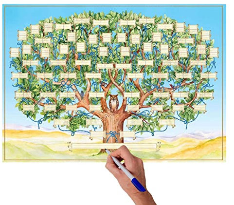 backlight Ahnentafel,Leeres Stammbaum-Diagramm schön - 23 x 35 Zoll Ahnentafel Geschenke für Familienmitglieder -Formulare Ahnengeschenke für die Aufzeichnung der Familiengeschichte