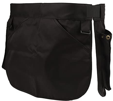 Dpofirs Schürze Taillenabdeckung, Langlebige Unisex-Uniform mit Kunststoffschnalle, Mehrere Taschen, Serverschürzen für Mann und Frau, Schwarz Zum Kochen, Backen, Gartenarbeit,