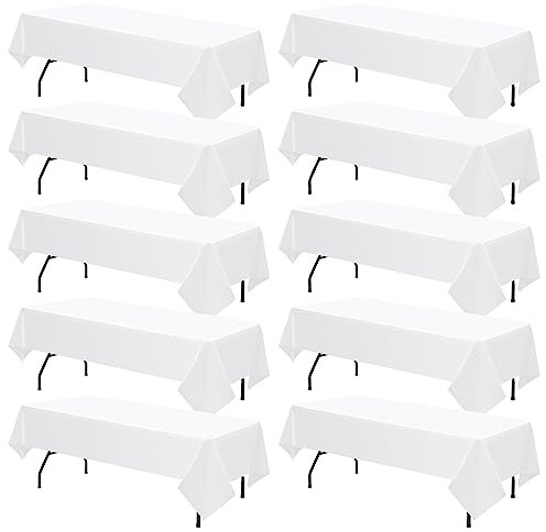 Premium Weiß Rechteckig Kunststoff Einweg-Tischdecken, 137 x 274 cm, wasserdicht für Restaurants, Picknicks, Party, Hochzeiten, Bankette