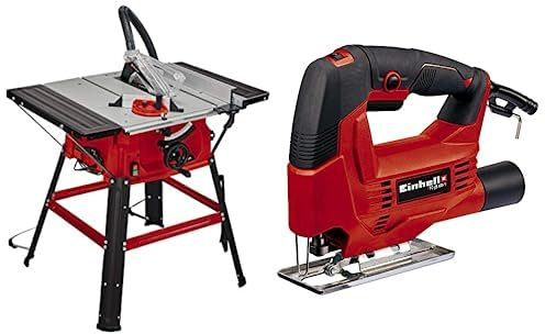 Einhell Mesa de corte TC-TS 2025/2 U (máx. 2.000 W, ajuste de la altura/ inclinación de la hoja de sierra de precisión, tope-guía paralelo, tope-guía angular +/- 60°)+ Einhell Sierra de calar