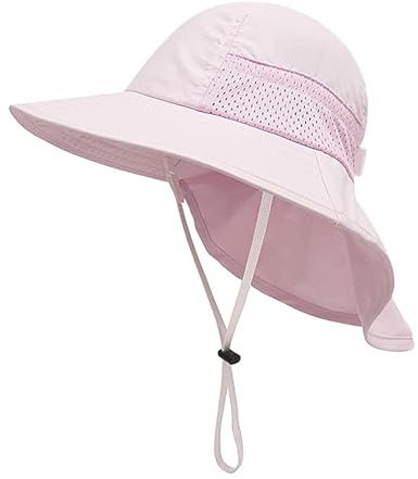 YJZQ Enfants Chapeau de Soleil Été Casquette Visière Protège Nuque Chapeau de Plage Fille garçon Bonnet de Protection Bob pour Enfants 2-6 Ans
