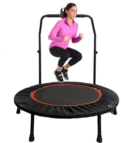 PRIJESSE 40 Foldable Trampoline, 660LBS Fitnes Trampoline, Indoor/Outdoor Jumping Workouts,