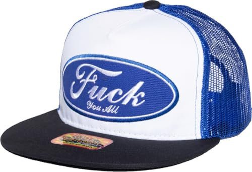 King Kerosin Herren Flatbrim Cap | Snapback | Baseball | Trucker | Statement | Kappe | Mütze | Baseballcap | Frontstickerei | Stickerei F*Ck You