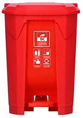 QINGANGS Bote De Basura De Clasificación De Parque, Contenedores De Reciclaje Tipo Pedal Estación De Metro Bote De Basura De Calle Varios Tamaños Contenedores De Basura para Interiores/Exteriores,Roj