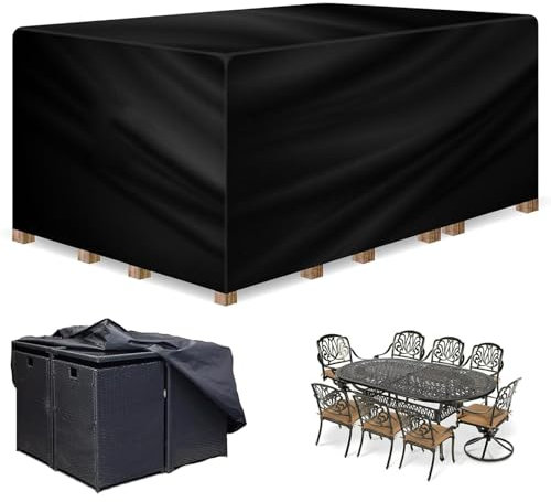 PVPQPR Abdeckung für Gartenmöbel Gartenmöbel Abdeckung Wasserdicht 420D Oxford Gewebe Abdeckhaube Gartentisch Rechteckig 110x110x110cm(LxBxH), Schutzhülle Tisch für Gartentisch Sitzgruppe