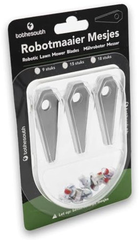 9x To the South® - Lame per robot tagliaerba in acciaio adatte per Bosch Indego S+ 500 (Connect) - 9 pezzi