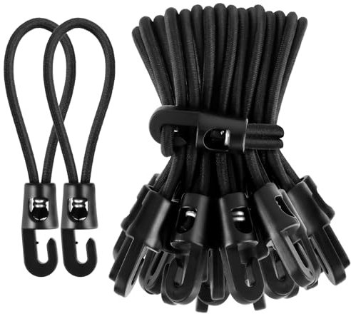 WuGU 30 pièces Tendeurs élastiques avec Crochets, 10cm Crochet Tendeur Elastique Courts, Tendeurs de Bâche Sandow Elastique pour Camping, Bâches, Tente, Bagages