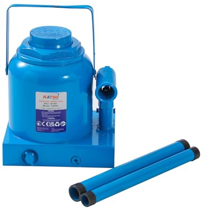 KATSU Tools Low Profile Stubby Hydraulic Bottle Jack 50 Ton Heavy Duty Lifting Jack for Auto Repair Vehicle Maintenance 161097