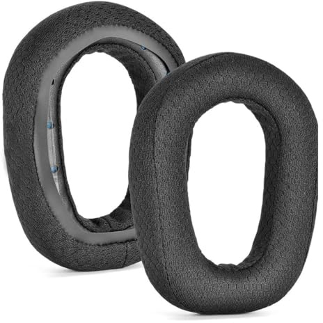 Durlo 2 almohadillas de repuesto para auriculares inalámbricos para juegos G435, almohadillas de malla resistente y espuma de alta densidad, color negro.
