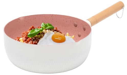 Yanayi Padelle Antiaderenti | Padella per Induzione | Padella con Manico in Legno per Cucina Domestica Induzione Gas