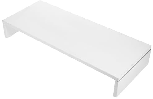 BESPORTBLE Réhausseur Écran Ordinateur Blanc en Mdf , Support Élégant pour Bureau à Domicile ou Professionnel Surface Lisse sans Impuretés
