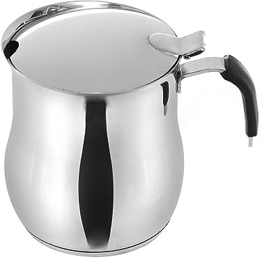 Bricco in acciaio da 1,0 lt con coperchio in silicone e manico