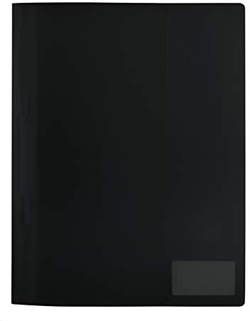 HERMA 19487 Schnellhefter A4 Transluzent Schwarz, Sichthefter aus Kunststoff mit Beschriftungsetikett, Einstecktasche & Metallheftzunge, stabiler Plastik Schnellhefter für Schule & Büro