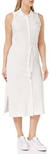 Tommy Hilfiger Robe Polo Femme Slim, Blanc (Ecru), M