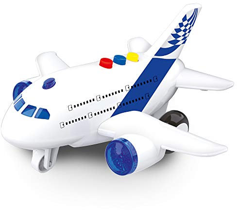 MGM Baby Challenge - Avión Largo Correo - Vehículo De Transporte - 021170-1/400 - Listo para Rodar - Baterías Incluidas - Vehículo Fricción - Blanco - Sonoro Y Luminoso - Plástico - Desde 3 años