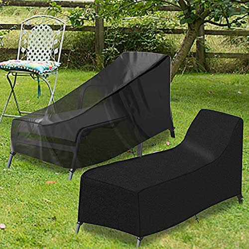longziming Abdeckung Gartenliege Schutzhülle für Sonnenliege, 2er Pack Schutzhülle für Sun Lounger Garden, Schutzhülle mit 4 Winddichte Knöpfe 210D Oxford 208 x 76 x 41/79cm