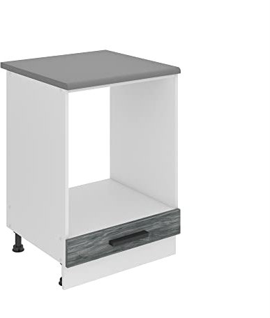 Belini Unterschrank Küche, Küchenunterschrank 60 cm Breite. SDP Küchenunterschrank mit Arbeitsplatte. Küchenschrank ohne Tür, mit Schubladen, Glamour Wood