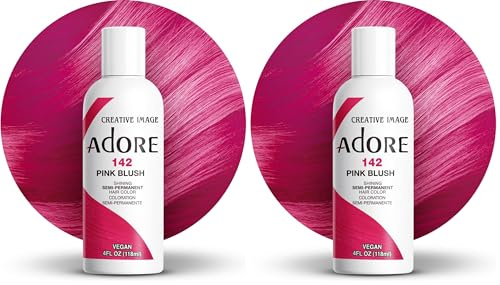 Adore Shining Semi Permanent Hair Colour, 142 Pink Blush (Pack of 2)
