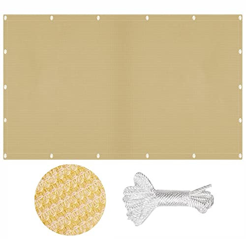 Sonnensegel Sonnenschutz Segel 4 x 7 m,luftdurchlässig atmungsaktiv wasserdurchlässig, Sonnensegel für Gartenpavillon Sunset,Sonnensegel quadratisch, für Garten, Balkon, Camping, Beige