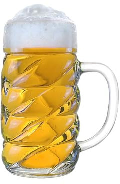 Stölzle Lausitz Diamond Chope à bière 0,3 l au design diamant I 1 pièce I Chope à bière avec anse I Verre à bière traditionnel I Passe au lave-vaisselle I Cruches de qualité supérieure I incassable