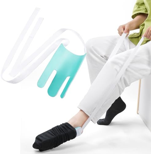 ACWOO Anziehhilfe für Socken und Hosen, Strumpfanziehhilfe Socken Anziehhilfe, Strumpfanziehhilfe für Senioren, ältere, Schwangere Frauen, Extra Reißfeste Komfort-Zugbänder