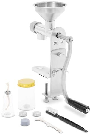 Royal Catering RCOP-04 Manuelle Ölpresse Edelstahl Ölmühle manuell mit Tischfixierung