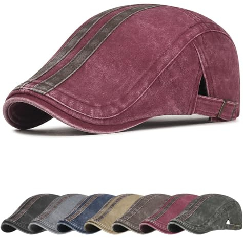 Cozyan Boinas Hombre Gorras de Planas Vintage Ajustable Sombrero Beret Newsboy Casquillo Plano Sombreros Casual Beret para Hombre Vintage Gorra Irlandesa Boina Moda