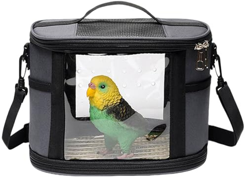 Bird Carrier,Trasportino Portatile Per Pappagallini | Gabbia Traspirante per Cocorite con Borsa Portatile per Ara, Calopsitta e Inseparabili