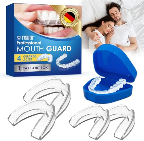 4 Piezas Gouttière Anti Ronflement, Protector Bucal Transparente Anti Ronquidos, Gouttière Dentaire de Nuit, Ayuda a Prevenir Ronquidos, Reutilizable, Ajuste Cómodo, Para un Uso Diario Sencillo
